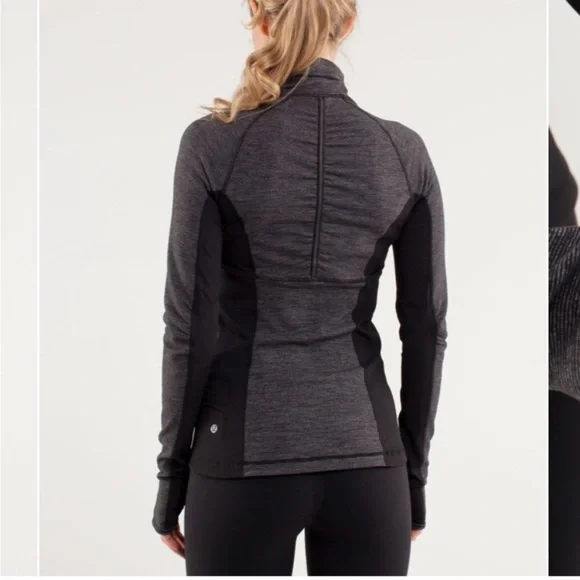 LULULEMON Run Switch Back 1/2 Zip Reversible Pullover grey black/black, size 4 - Picture 7 of 12